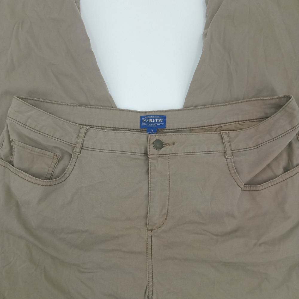 Pendleton Womens Size 18 Khaki Chino Pants Tan Cotton Blend‎ Casual Trousers
